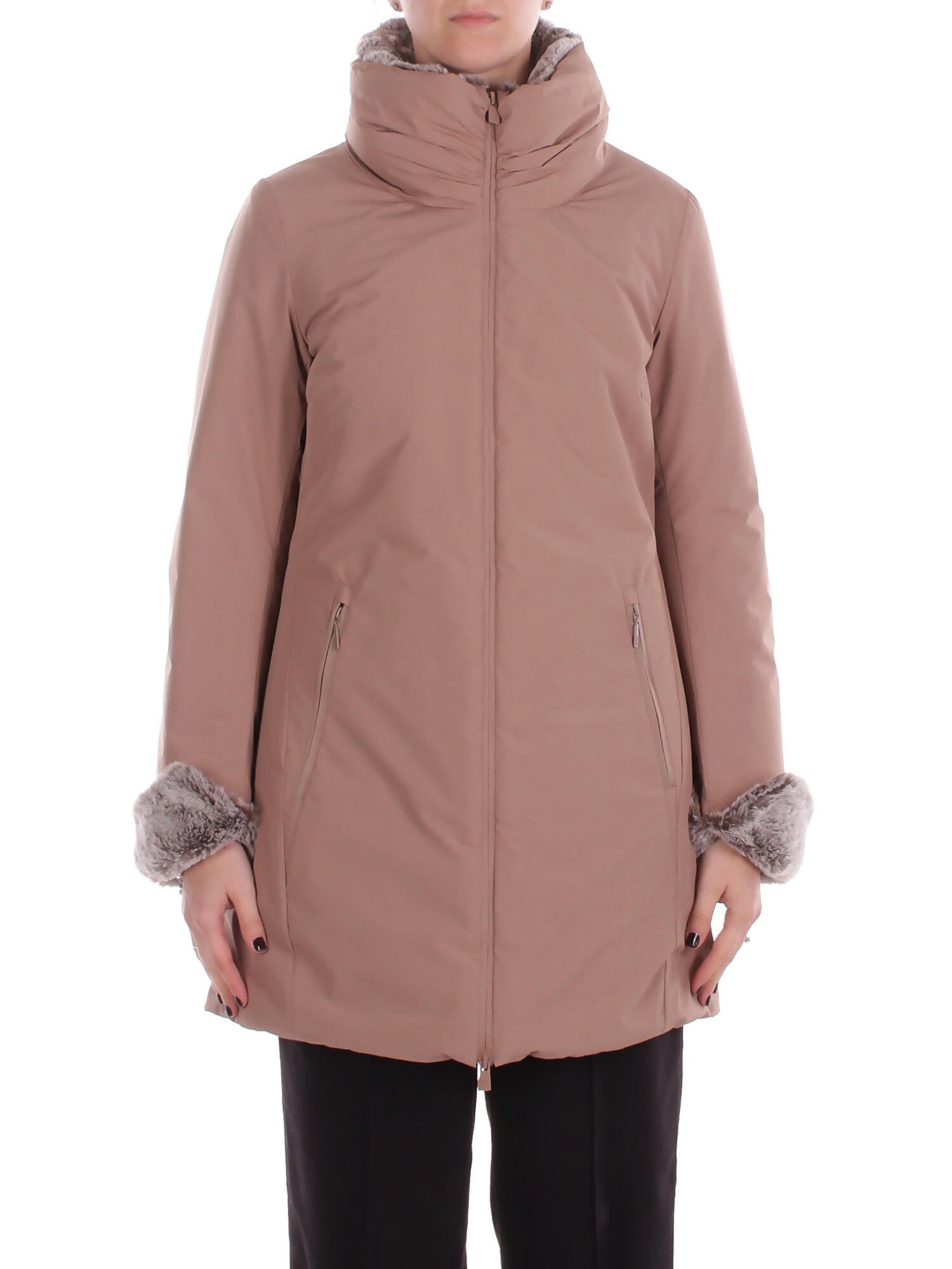 Suns veste femme gbs63024dbis noce situla sans ceinture de fourrure noyer