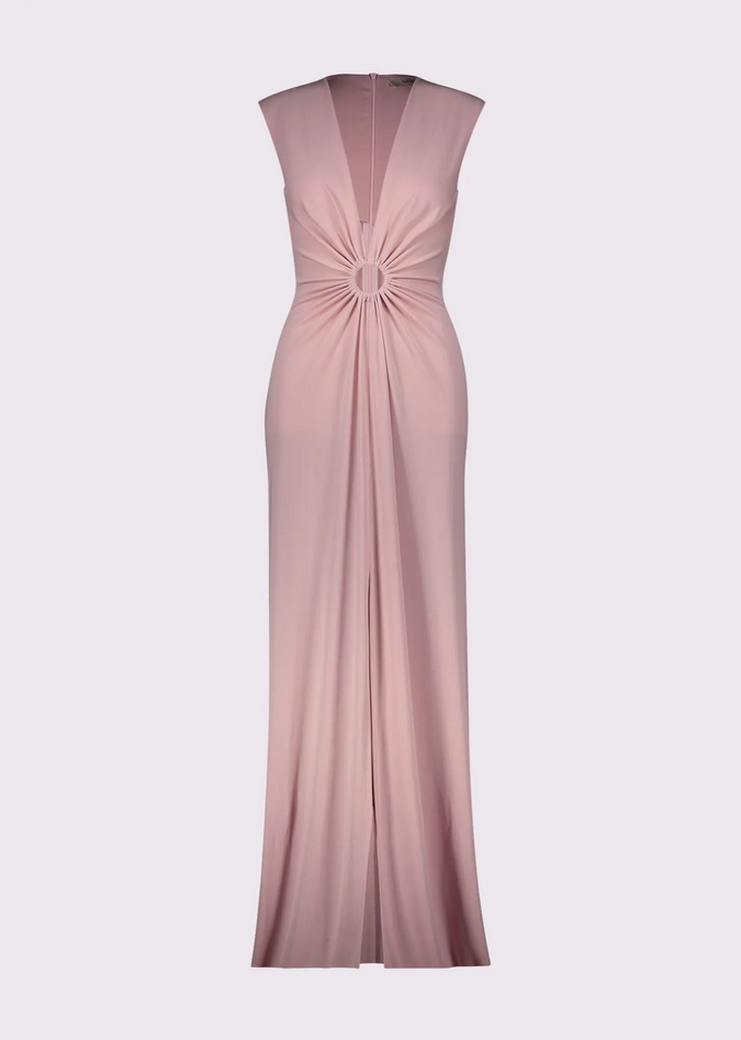 V-neck dress pink woman