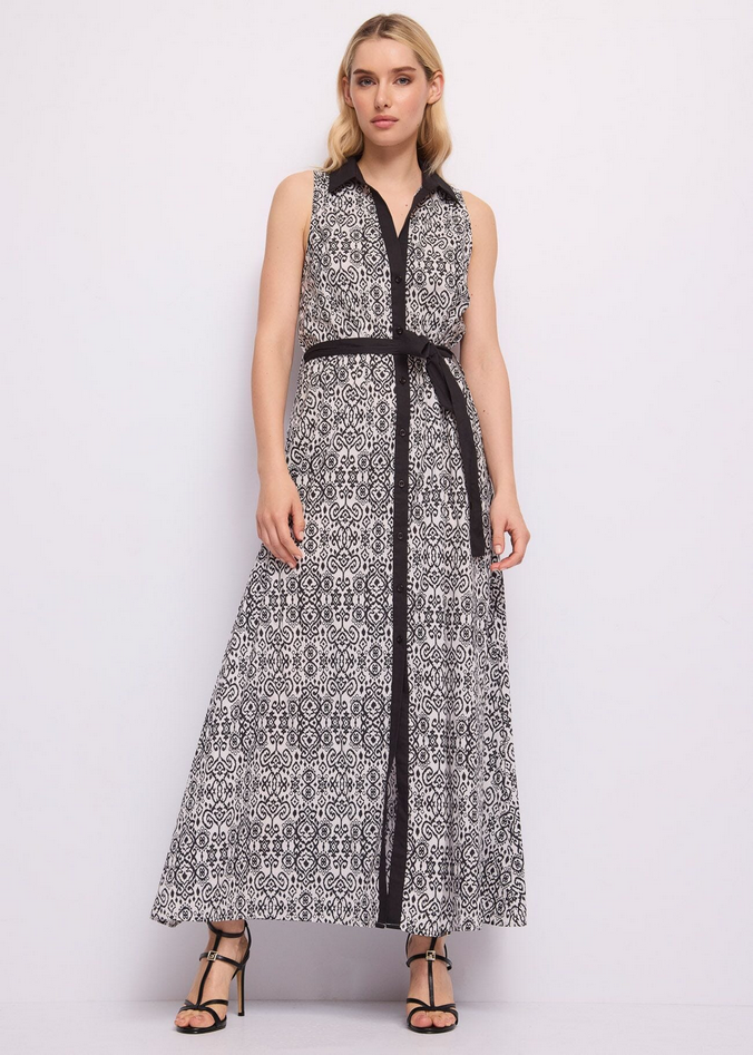 dress chemisier woman white-black