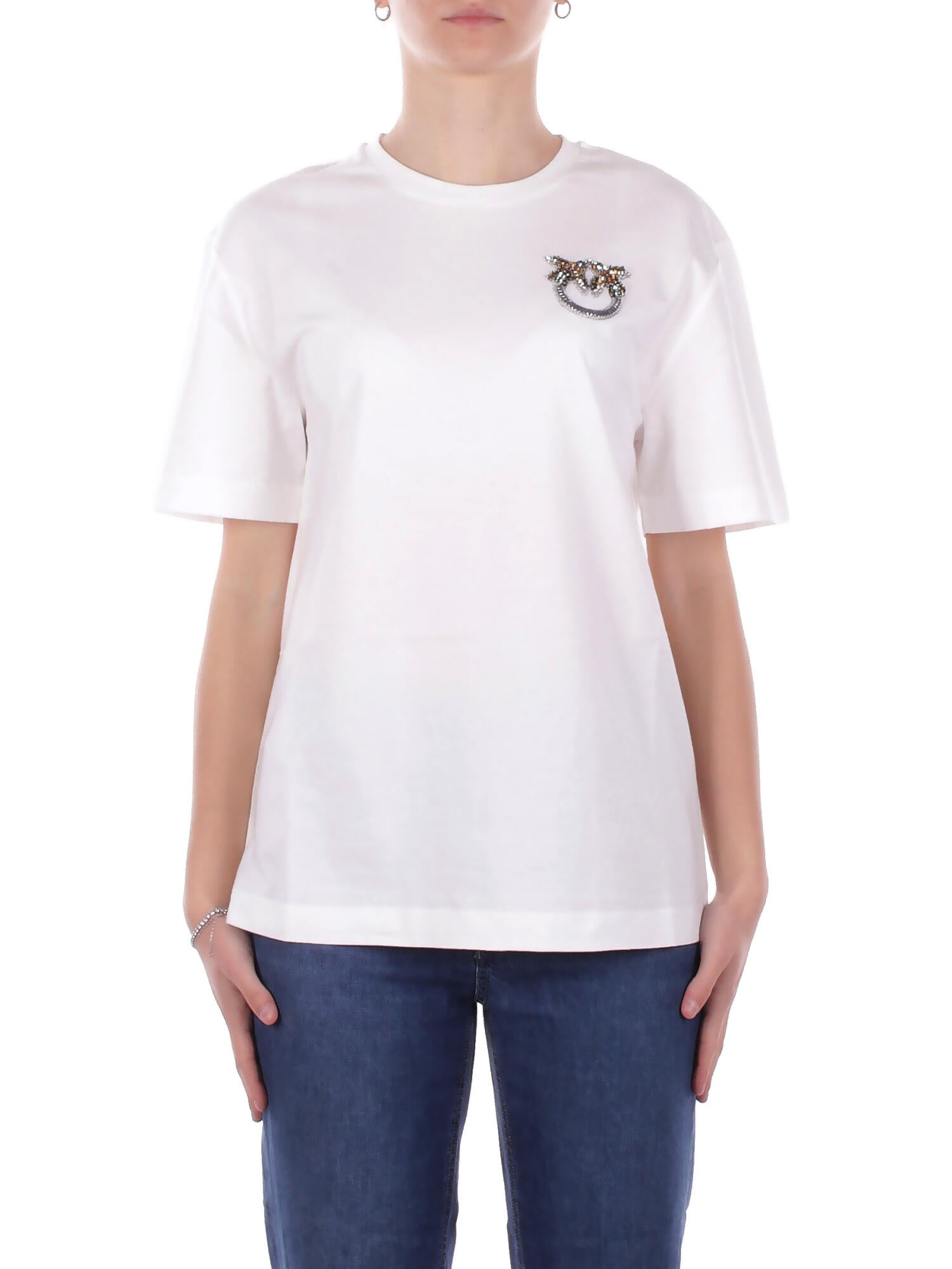 Pinko T-shirt femme 105526a33f z05 t-shirt incroyable jersey blanc 143 €