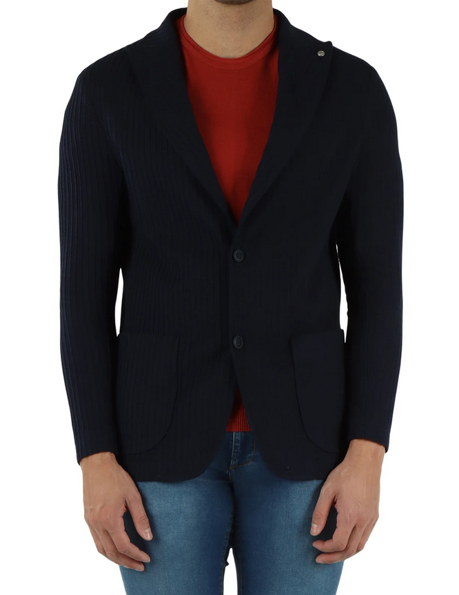 QB24 giacca a coste uomo blu