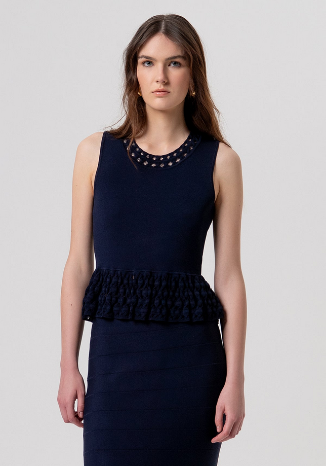 top vrouw donkerblauw