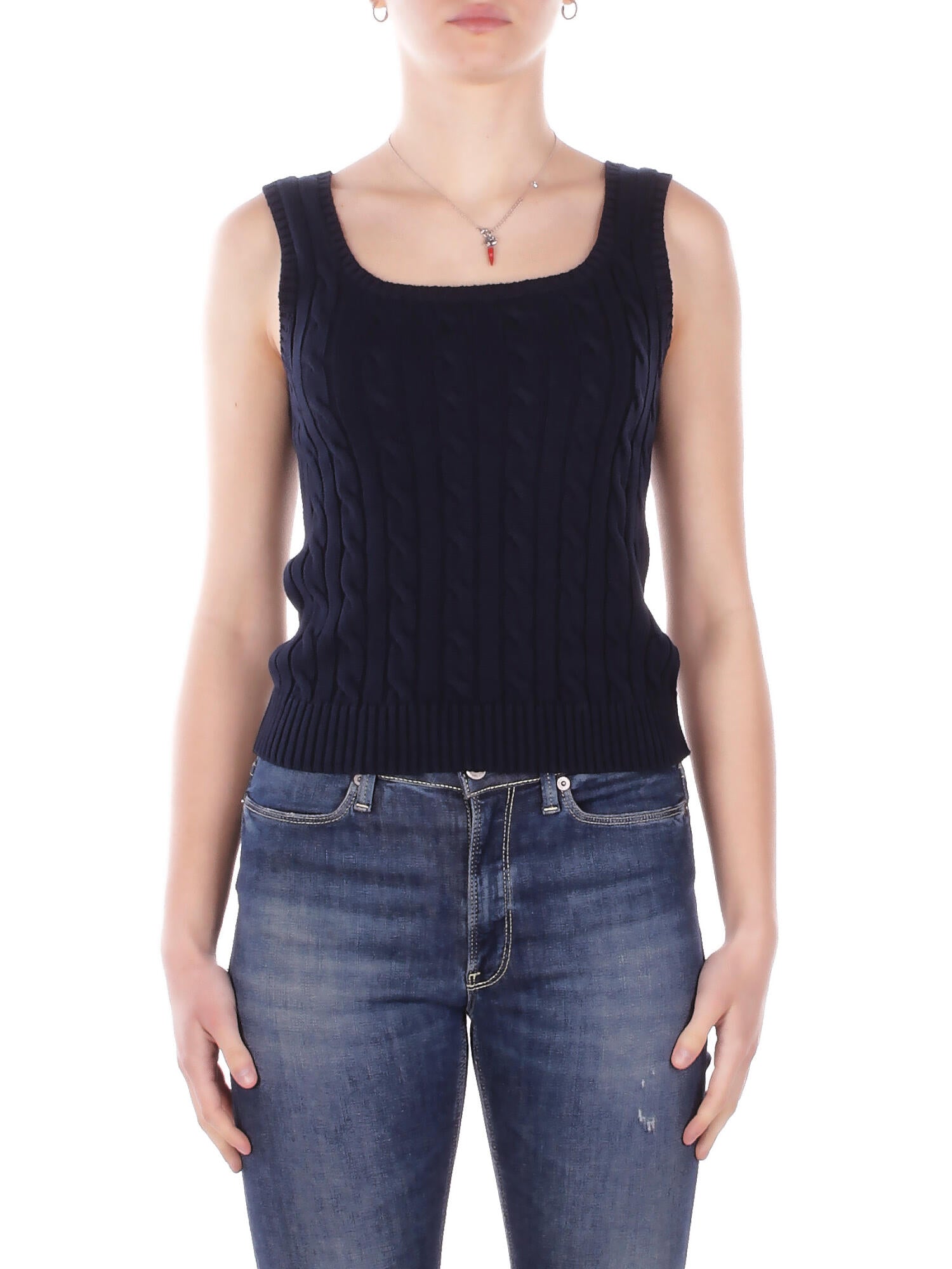 Ralph Lauren femme canotta 200862152 007 pull sans manches rouge marine 172 €