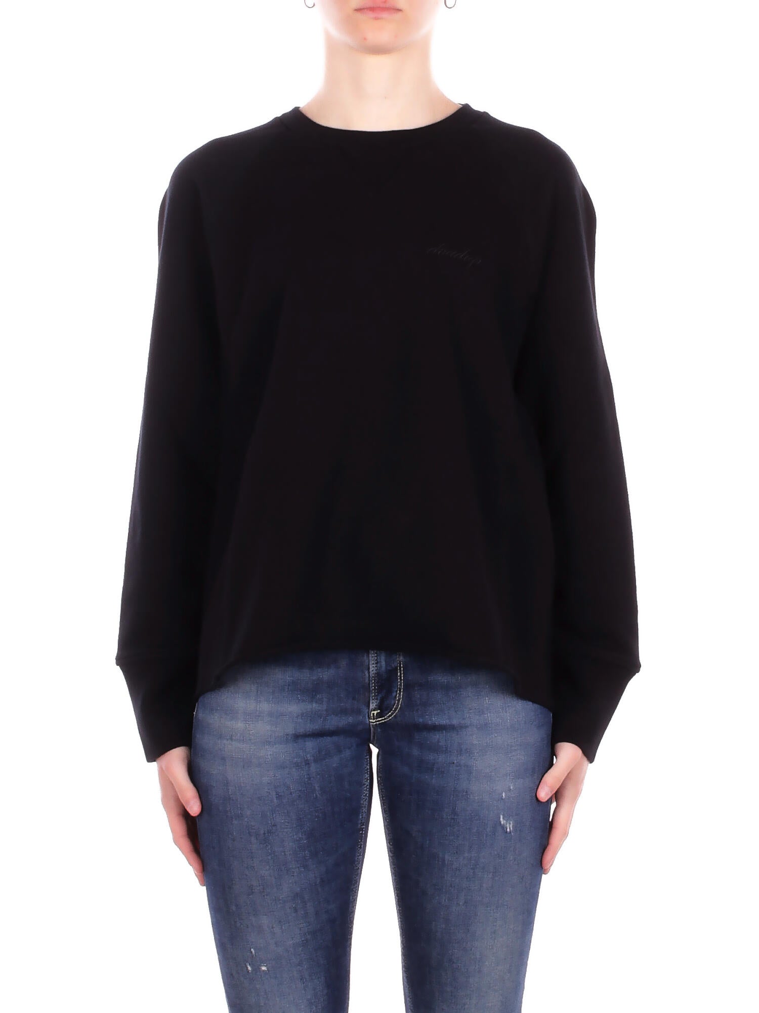 Dondup Woman Sweatshirt F518kf0254d 999 Regular Sweatshirt In Black Sweatshirt