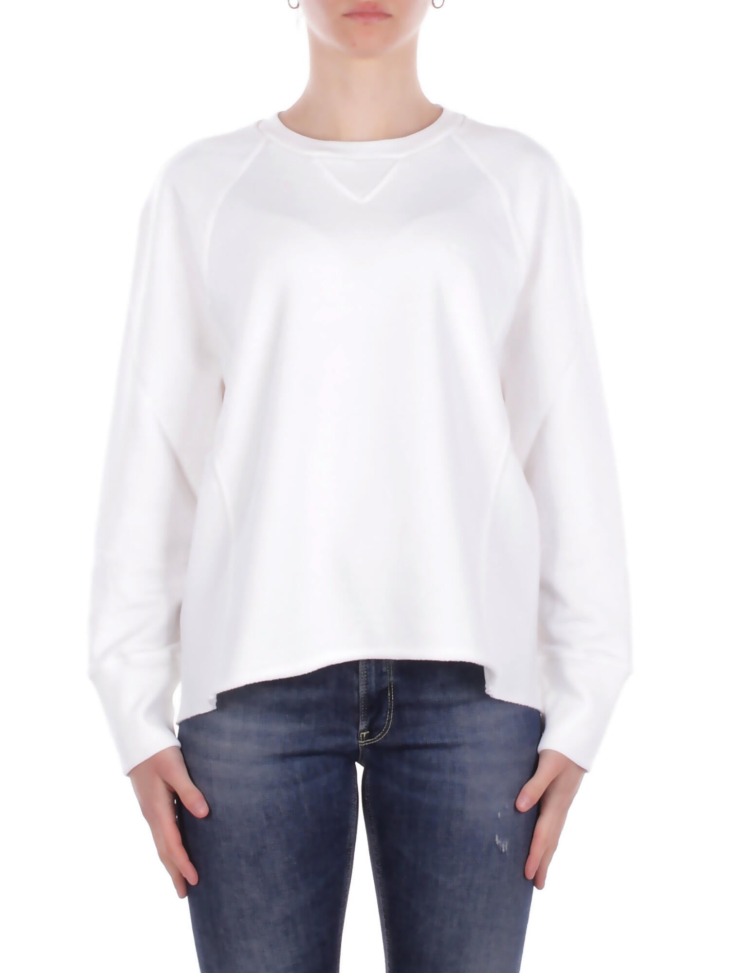 Dondup Woman Sweatshirt F518kf0254d 000 Regular Sweatshirt In White Sweatshirt