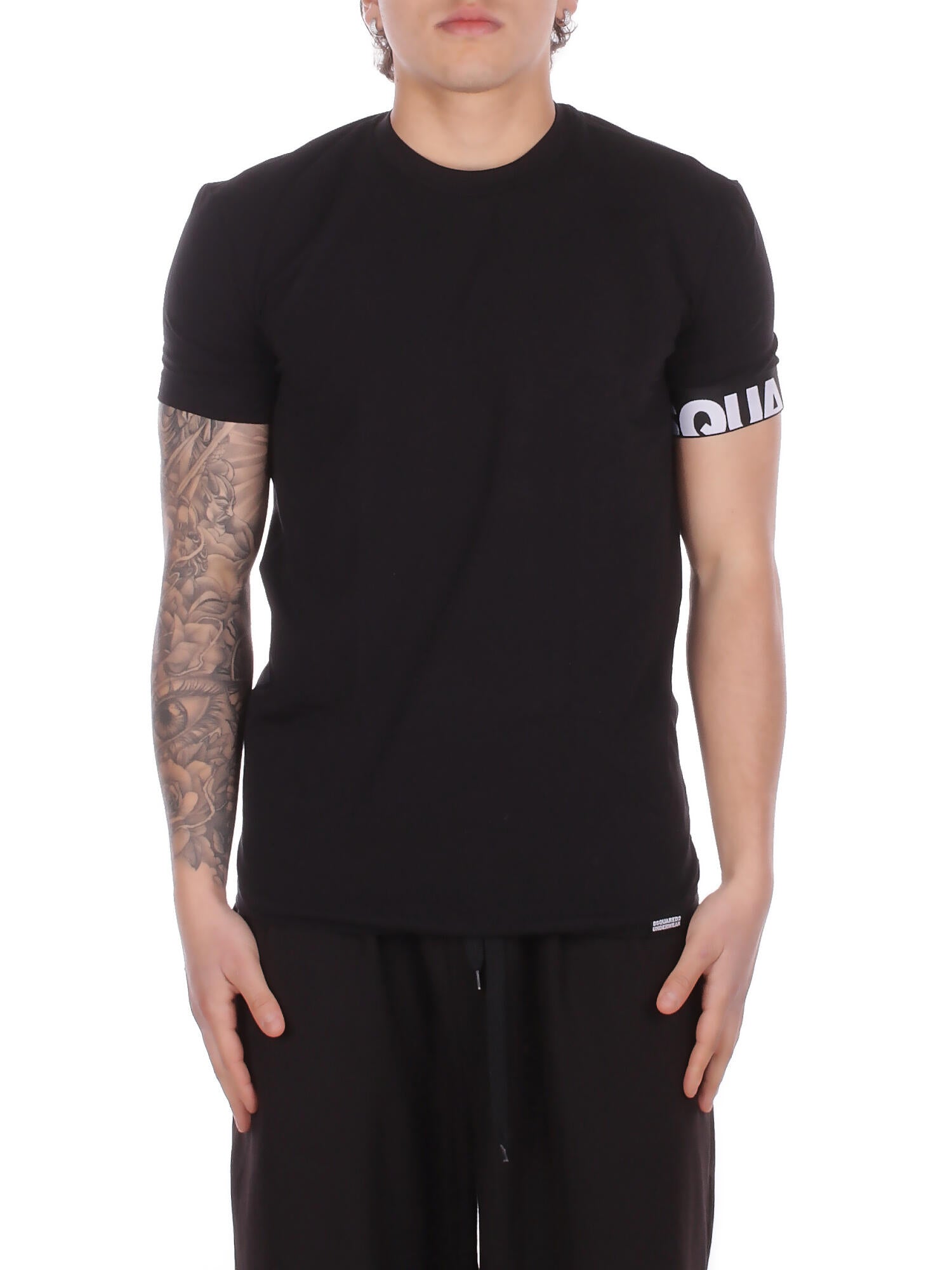 Dsquared2 T-shirt homme d9m3s6190 010 col rond noir 115 €