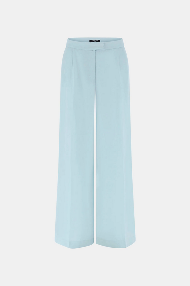 Pantalone misto lino donna blu chiaro