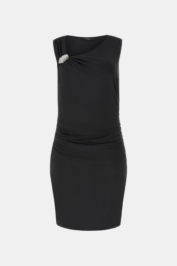 Abito asimmetrico donna nero