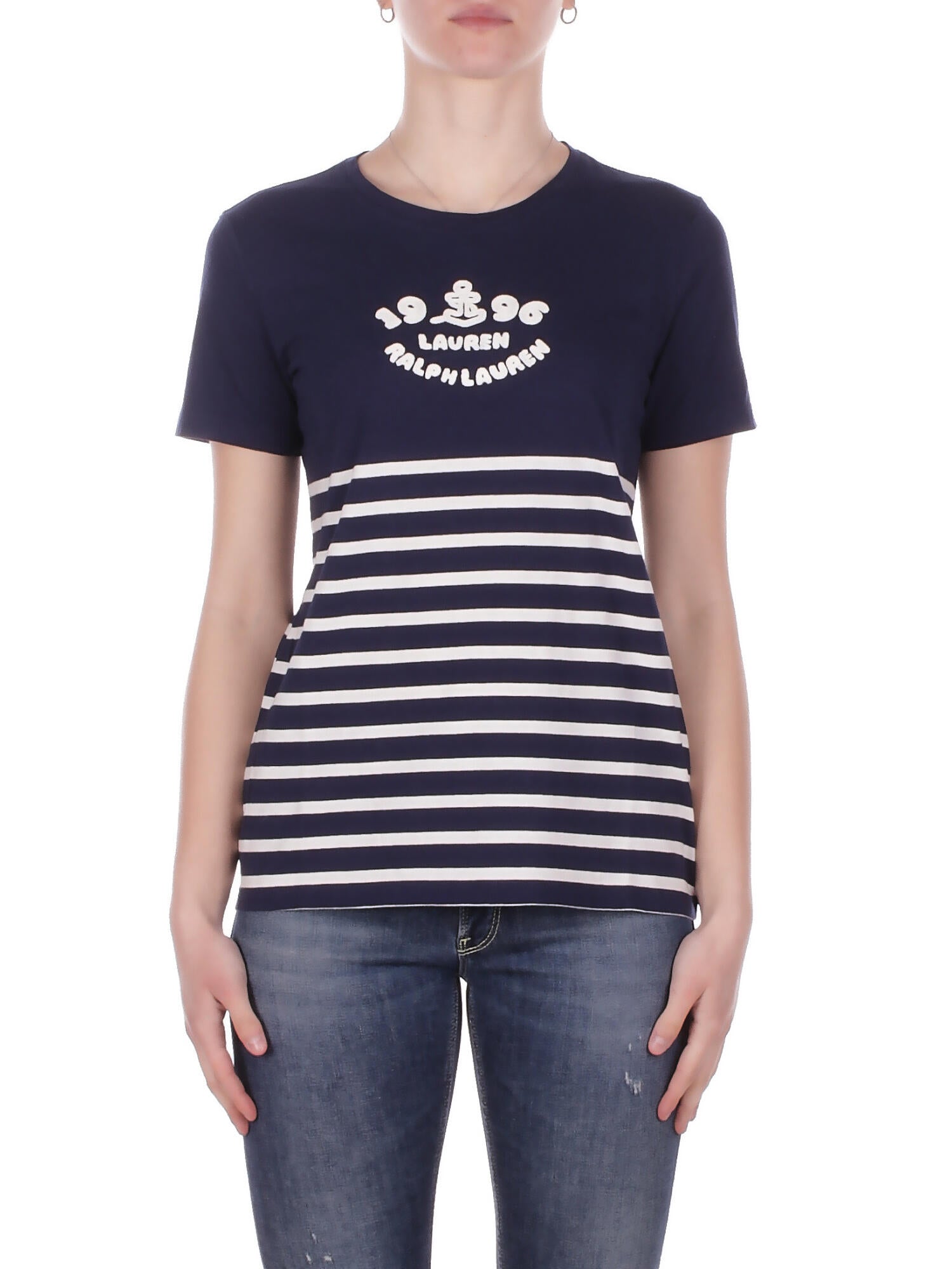 Ralph Lauren T-shirt femme 200b21056 001 t-shirt tricot creme bleue 155 €