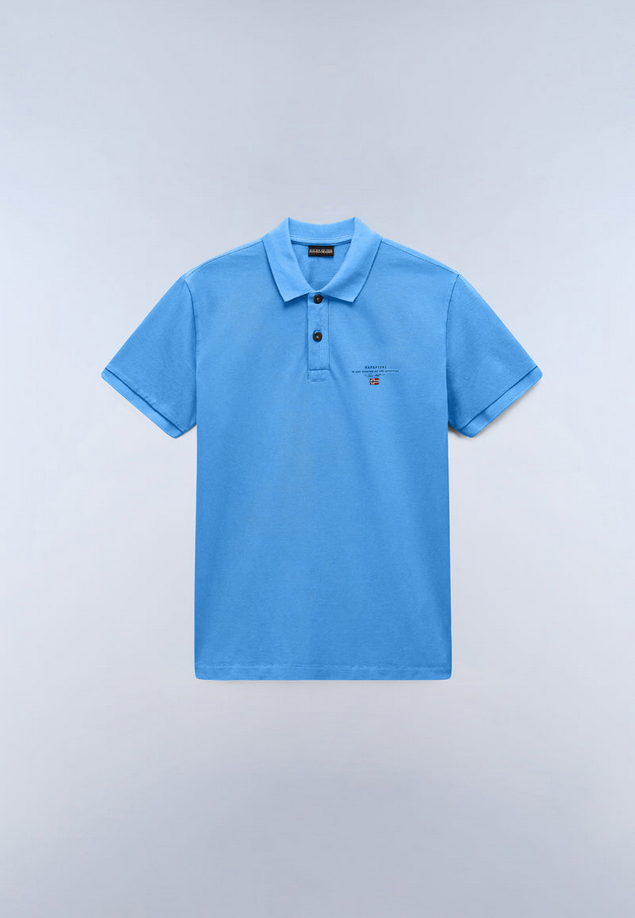 Polo elbas in pique uomo azzurro