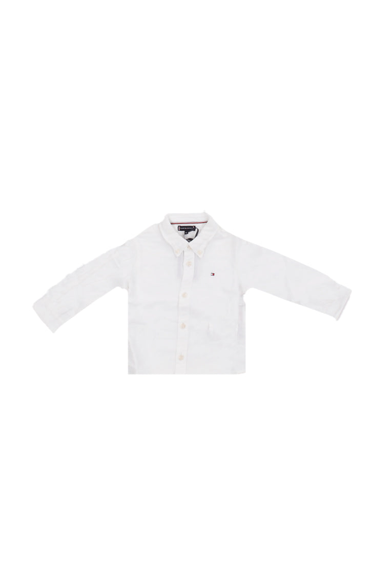 Tommy Hilfiger Chemise bebe kb0kb09550 Ybr melange de lin detendu chemise est blanc 103 €