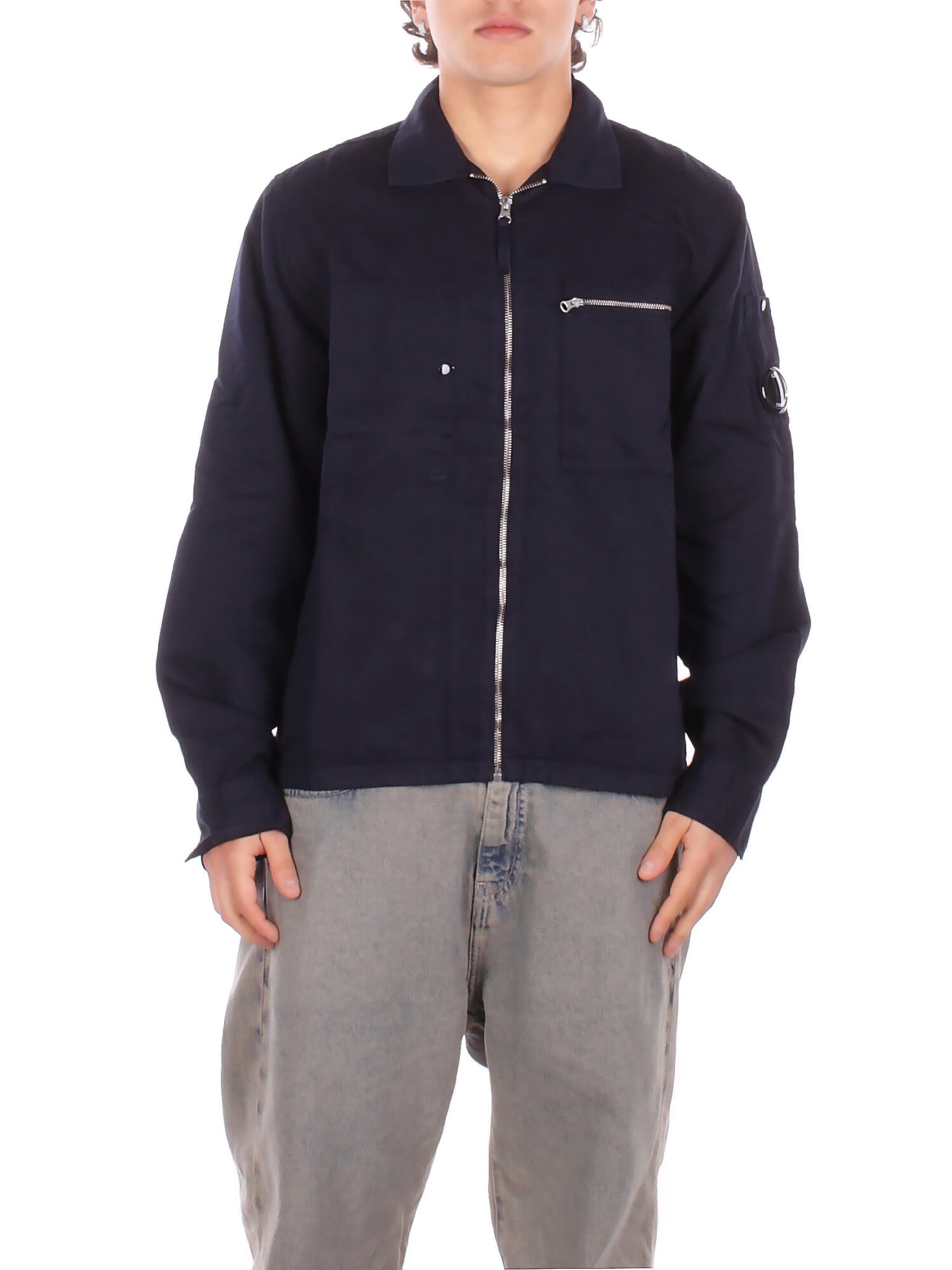Cp entreprise homme veste 20cmos226a110626g 888 overshirt en coton lin eclipse totale 460 €