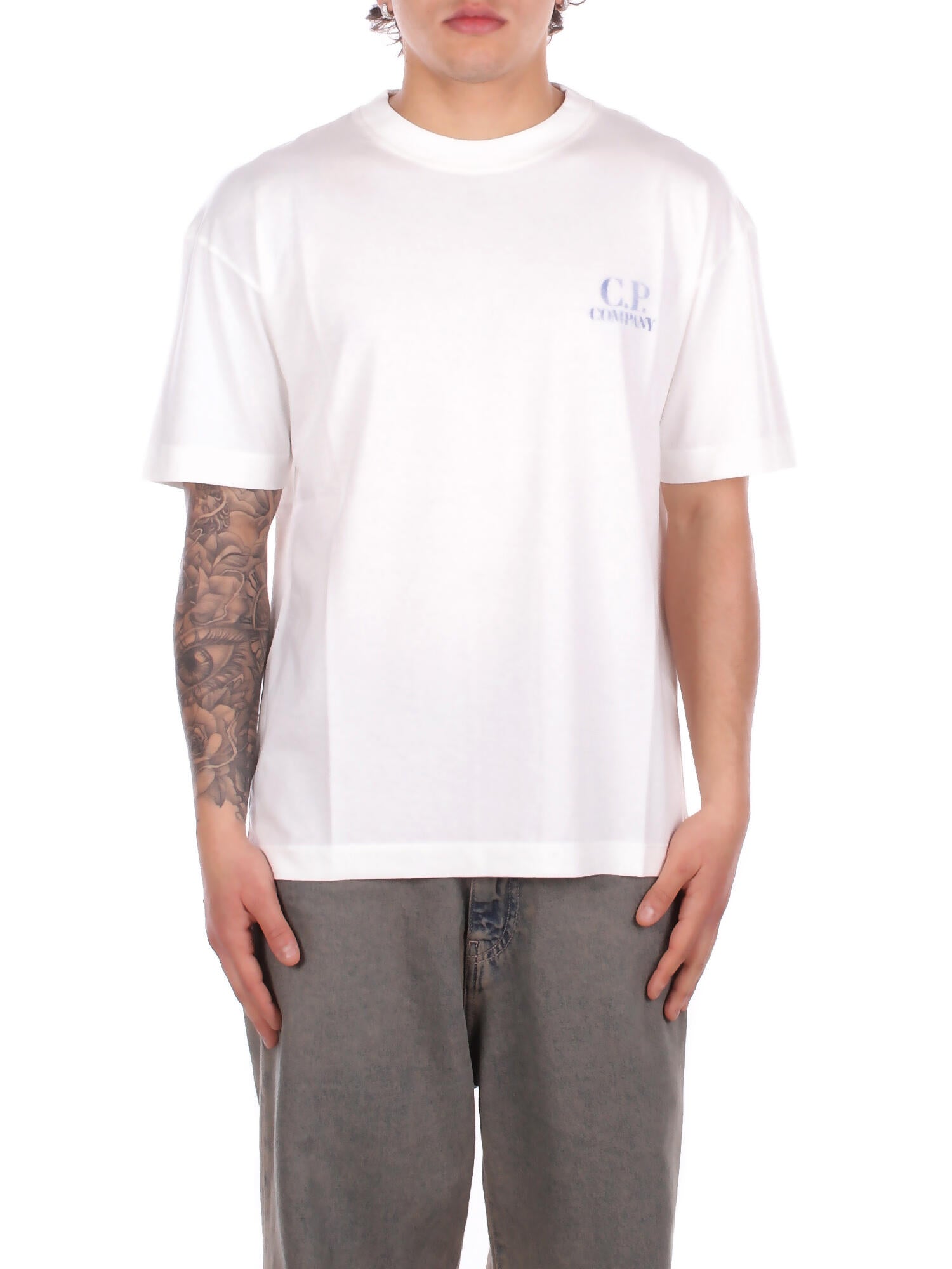 cp entreprise homme t-shirt 20cmts143a110579w 103 301 jersey confort logo t-shi gaze blanc 143 €