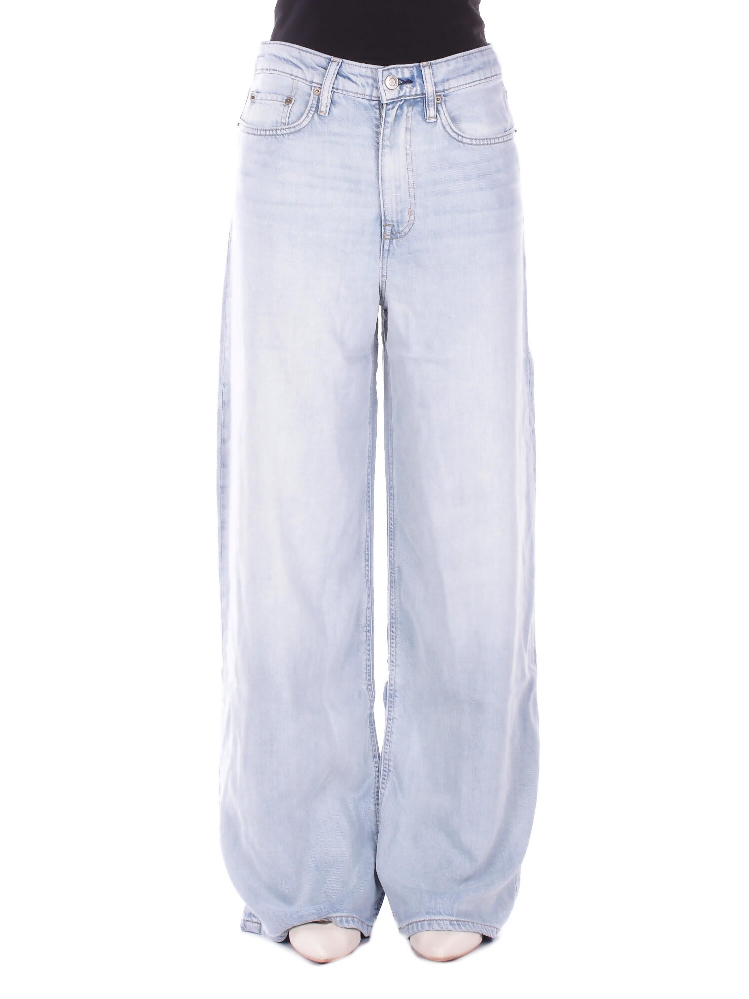 Ralph Lauren jeans femme 200p08996 001 pantalon large a jambes tisse denim 287 €