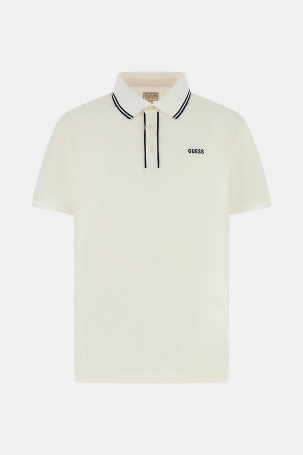 GUESS polo piquet uomo crema