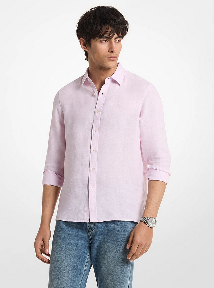 linen shirt man pink 296$