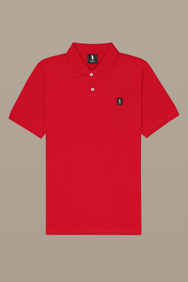 Refrigue polo con patch uomo rosso
