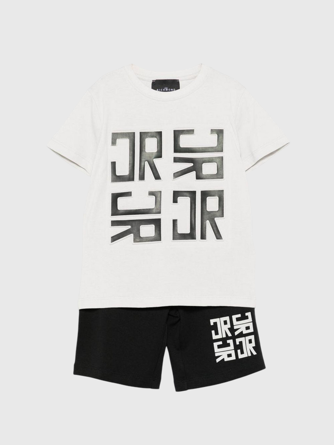 Set t-shirt e bermuda bambino bianco-blue