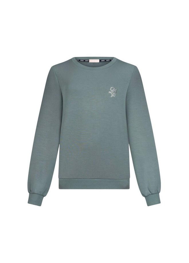 Felpa girocollo uomo verde militare