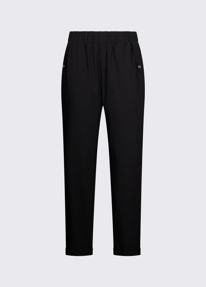 Pantalone con risvolto donna nero