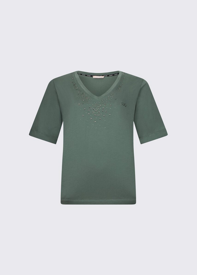 T-shirt avec strass femme vert militaire 103 €