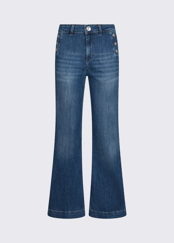 Jeans vita alta donna denim blu