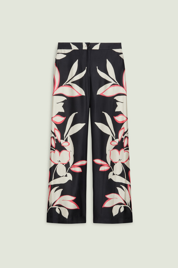 Pantalone in satin donna nero