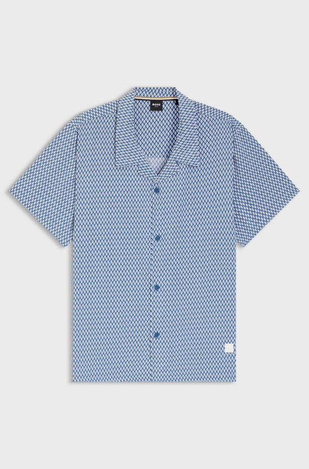Camicia con stampa uomo celeste