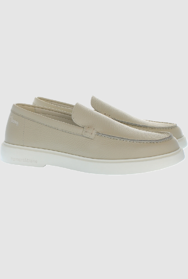 Harmont&blaine mocassini in pelle uomo beige