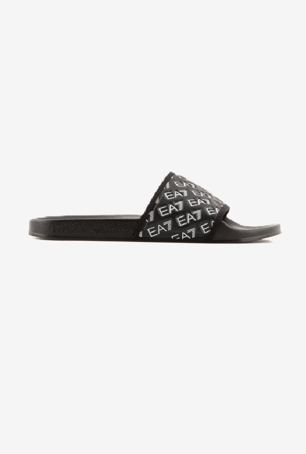 EA7 ciabatte unisex con logo nero