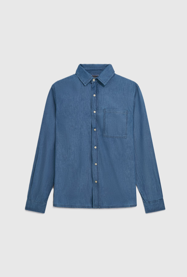 GAS camicia in denim uomo blu