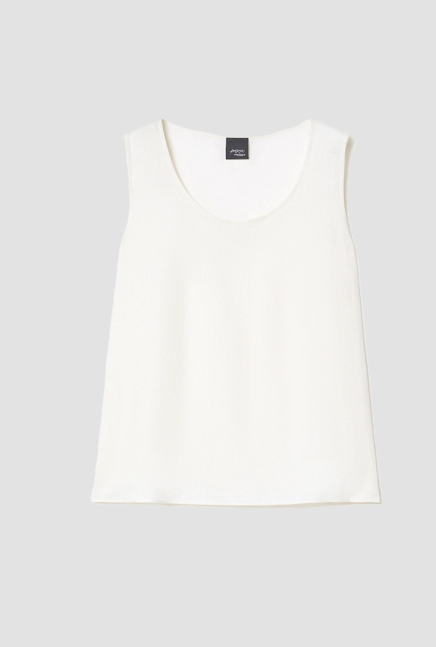 Persona Top In Lino Woman Ivory In White