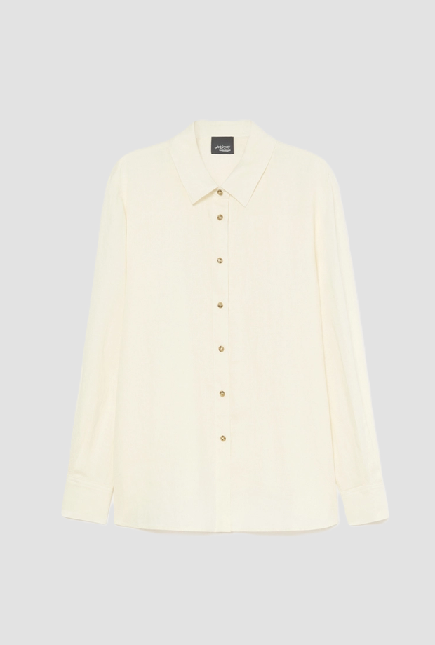 Persona Ivory Woman Linen Shirt In Neutral