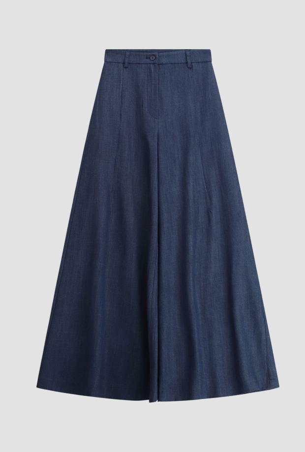 Pantalone gamba larga donna blue denim