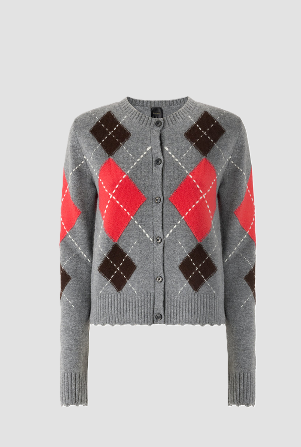 cardigan rond cou gris-brun femme