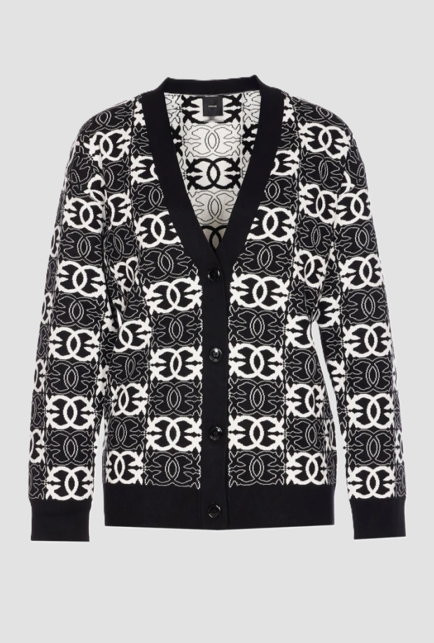 cardigan a v love Vogel schwarz-weiB Frau