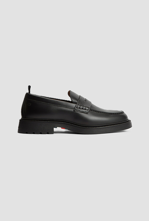 Schwarz Mann Leder Moccasin