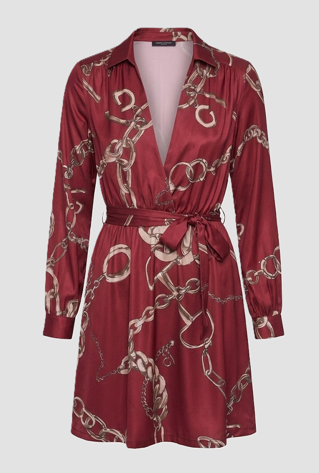 Kleid mit Prints Frau rot