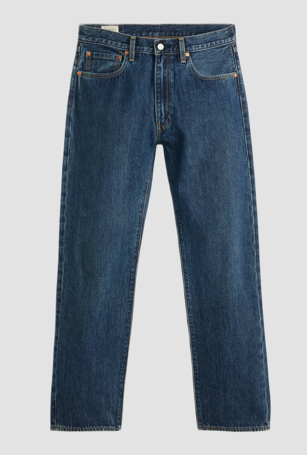 jeans straight fit man donker blauw
