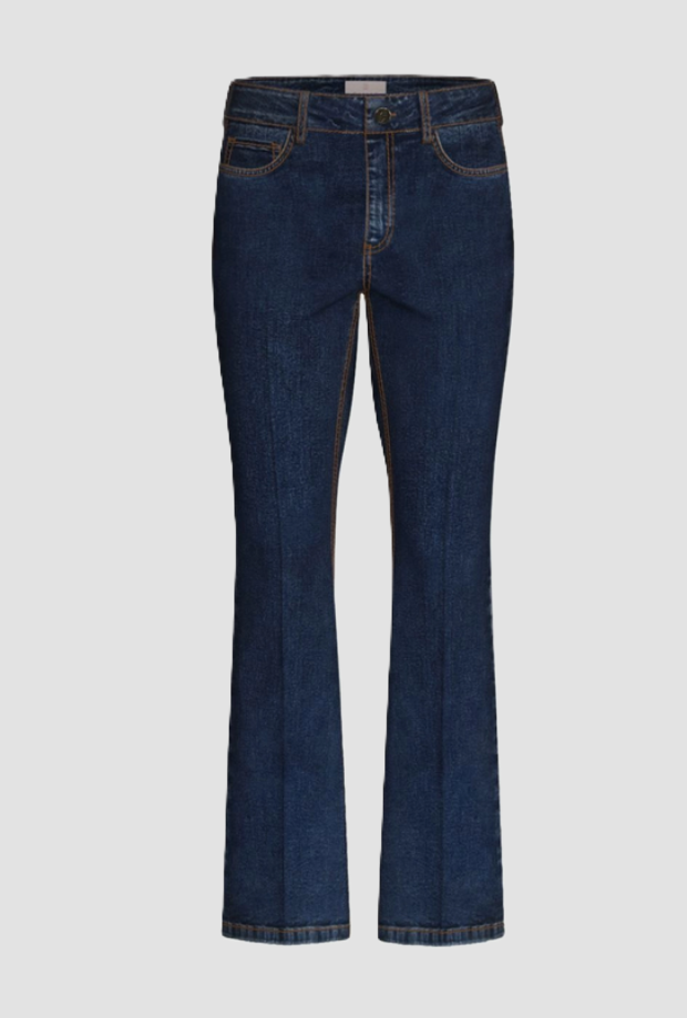 jeans slim flare vrouw blauw