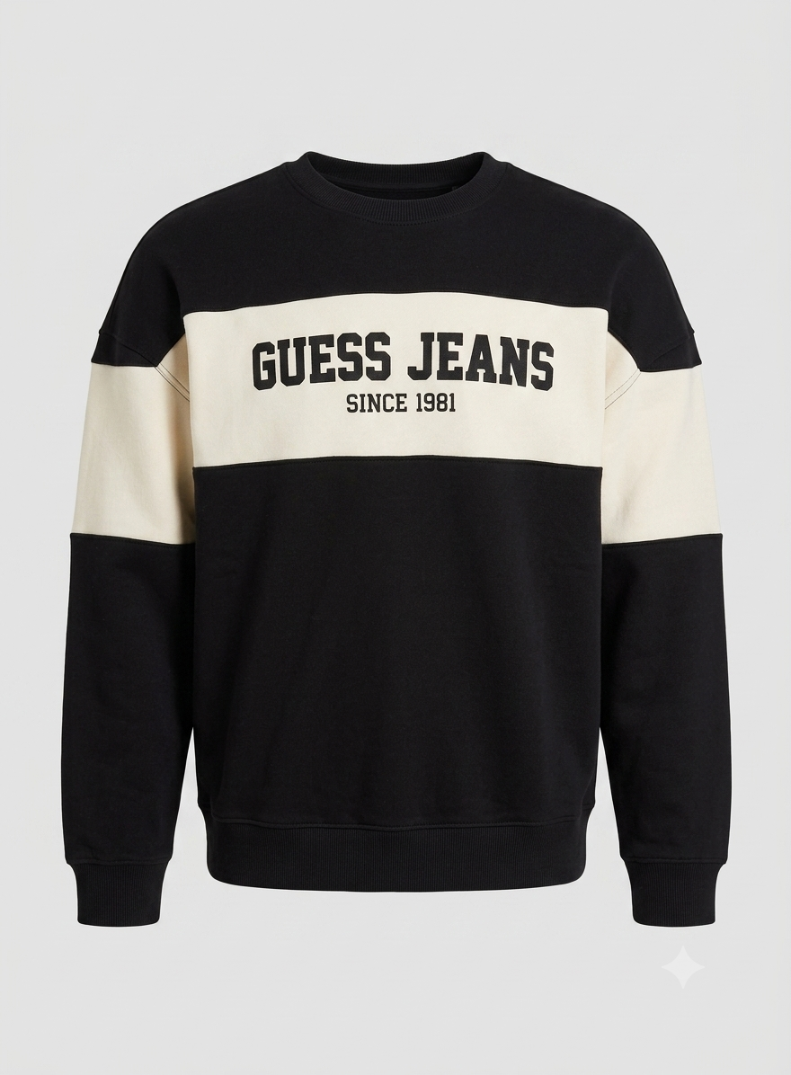 sweat-shirt avec ligne horizontale homme noir
