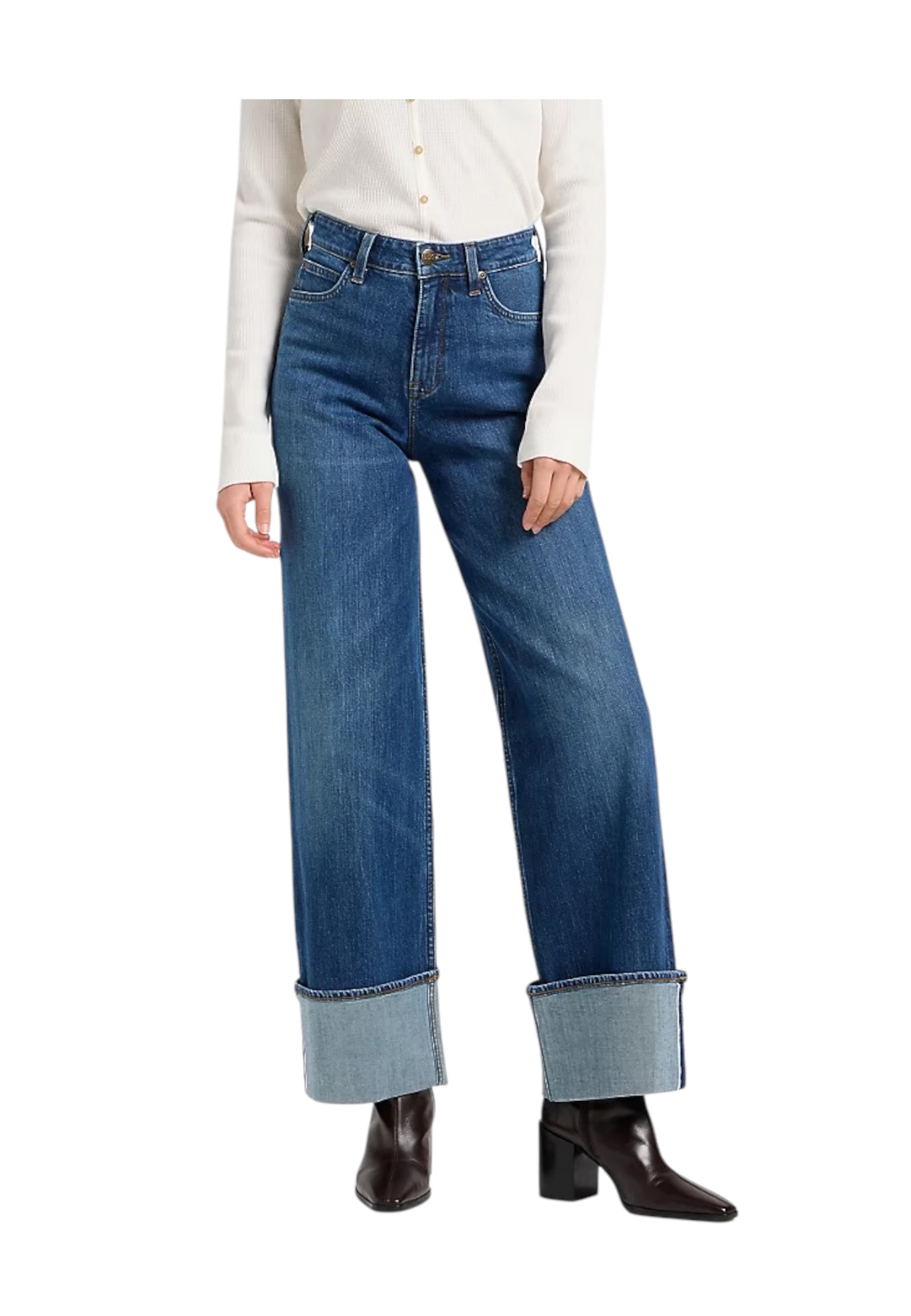 Jeans wide leg Woman Lee Jeans with bow
