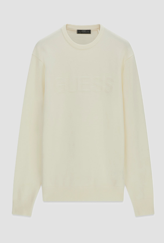 mannen bemanning nek trui beige