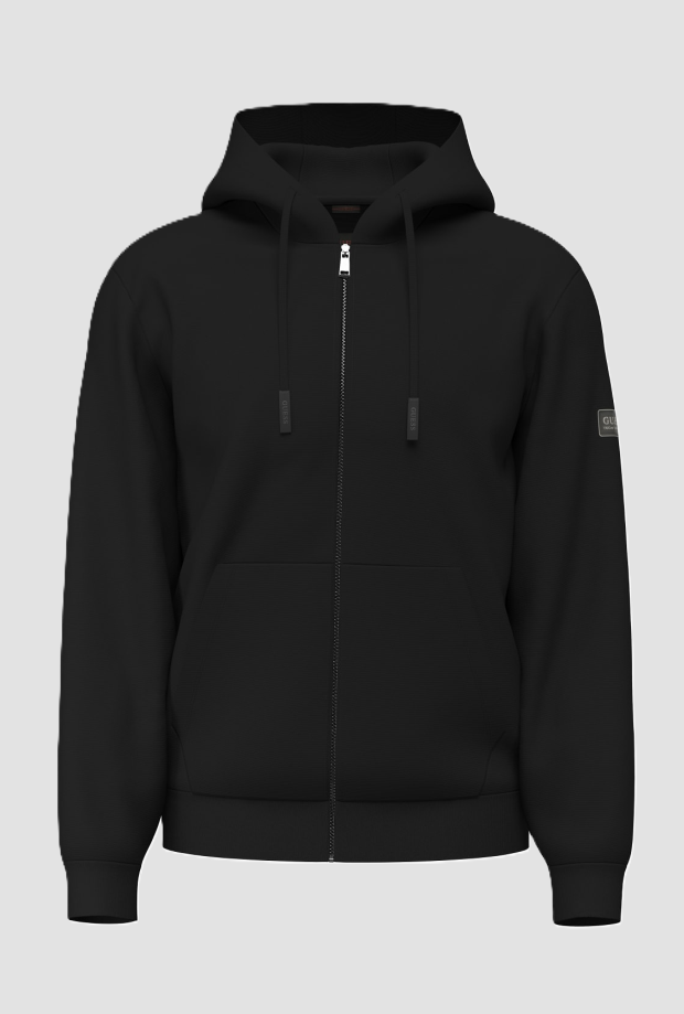 capuche avec zip et capuche homme noir