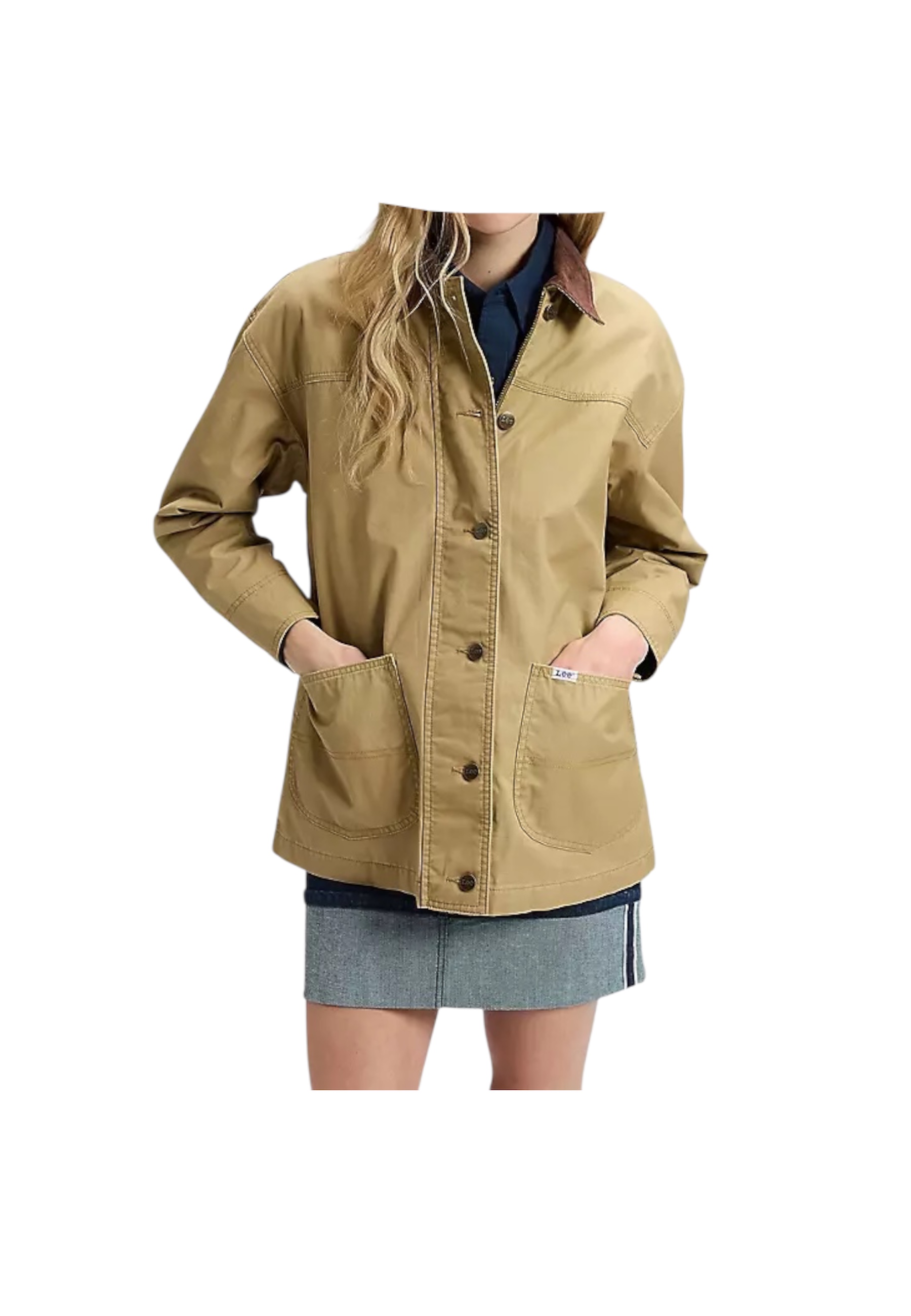 jas met fleece binnen vrouw Lee Jeans kraag in geribd fluweel
