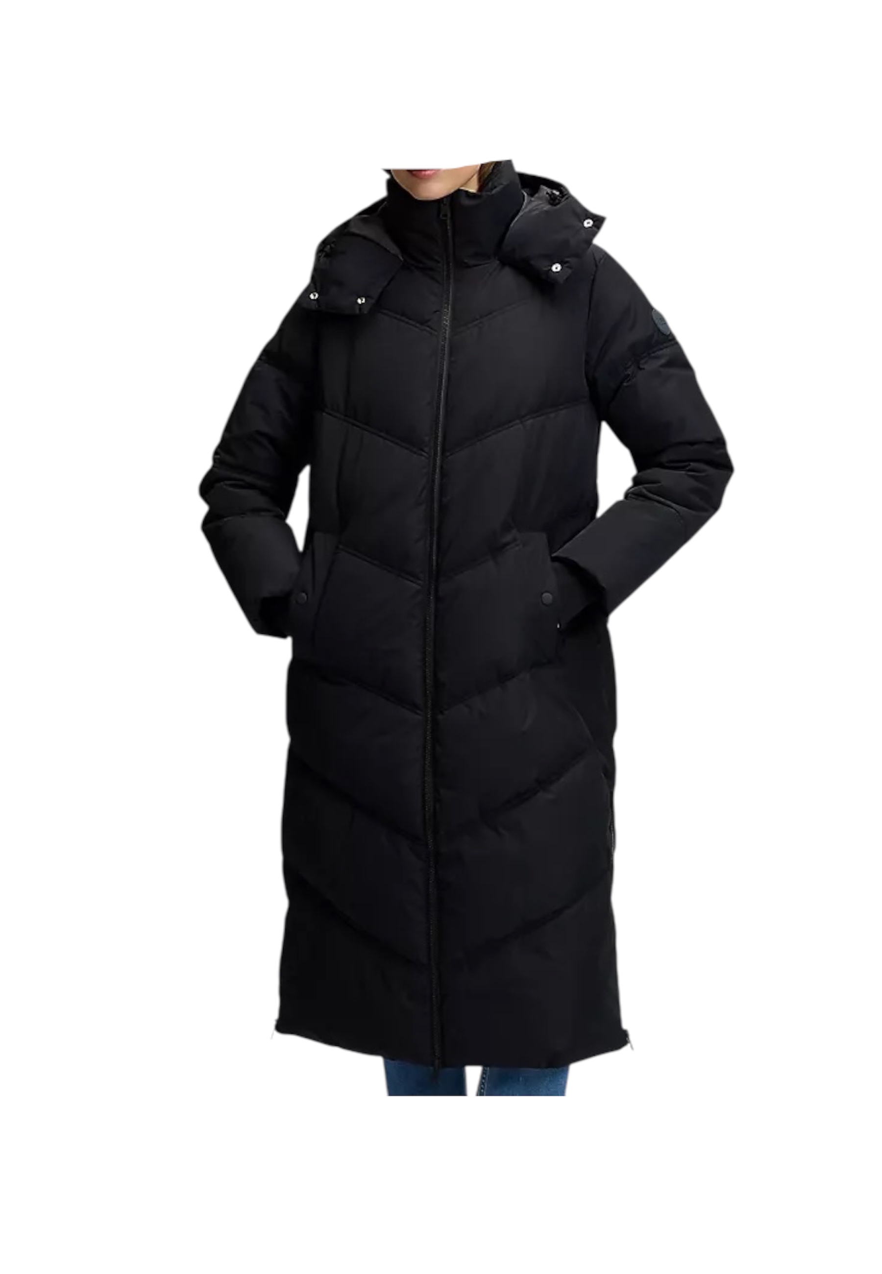 Lang down jack met capuchon vrouw Lee Jeans met rits