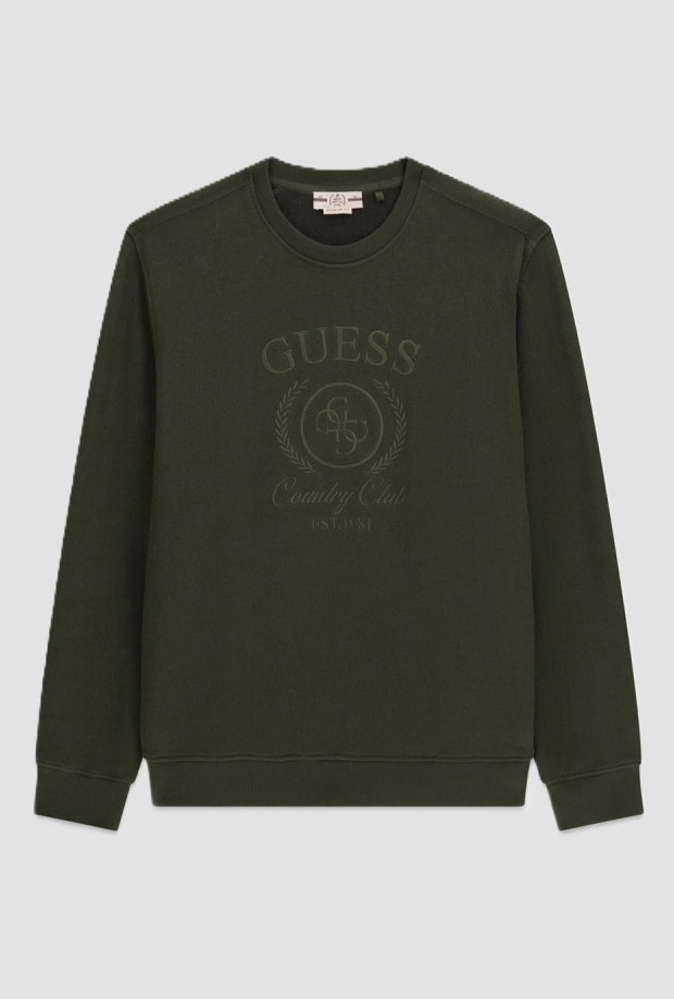 Sweat-shirt col rond vert homme