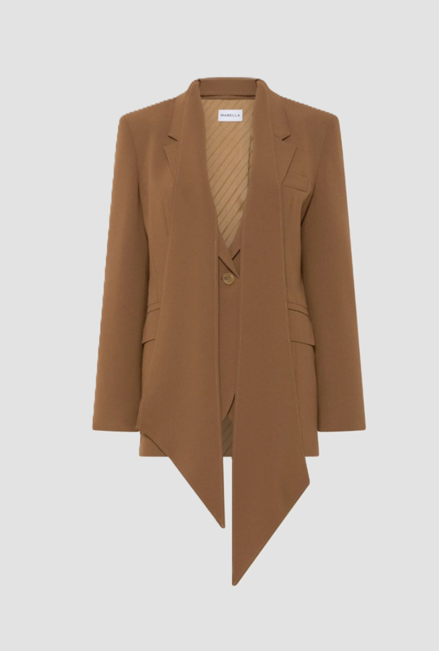 veste en envers satin femme chameau