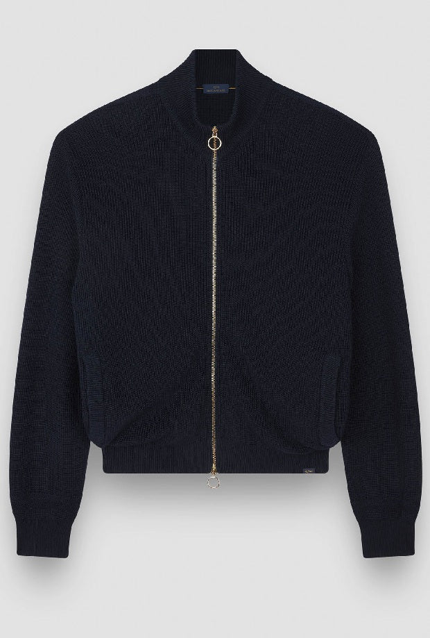 cardigan voller ReiBverschluss Mann blau-gold