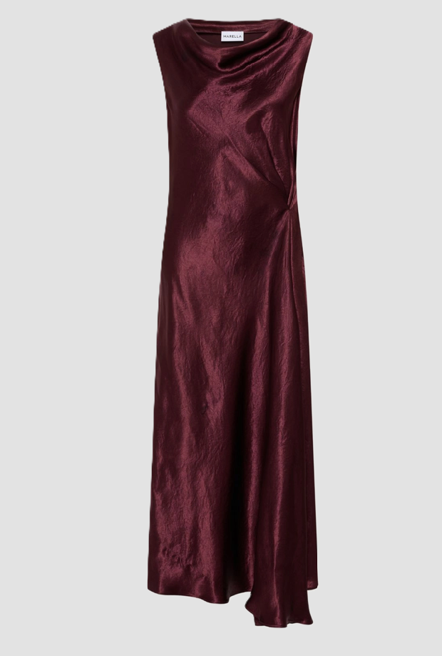 robe en satin femme bourgogne